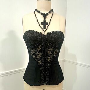 Vintage corset 1950s zip front with hook n eye closure